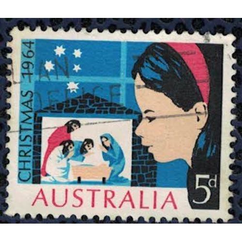 Australie 1964 Oblitéré Used Enfant Regardant La Crèche De Noël Su