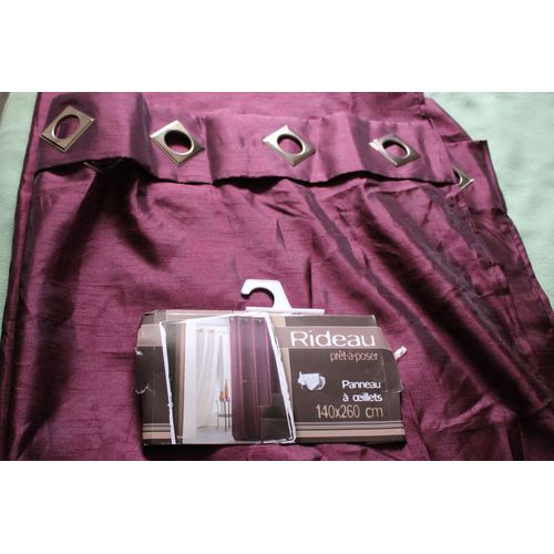 Paire De Double Rideaux Violet 140 X 260