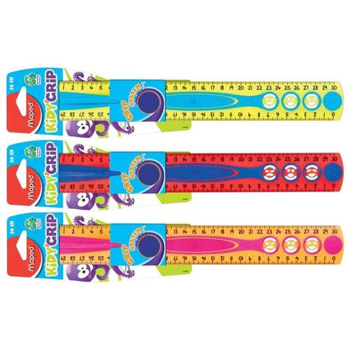 Maped Règle Plate Kidy Grip 300 Mm Plastique Incassable Anti Dérapante