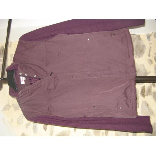 Doudoune Armand Thiery A Poches Et Manches Tricot Polyester 42 Violet