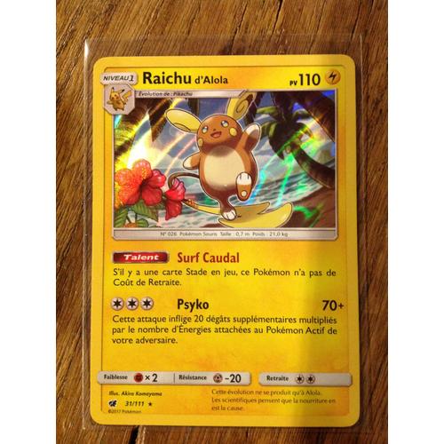 Raichu D'alola Holographique 31/111 Série Soleil Et Lune Invasion Carmin