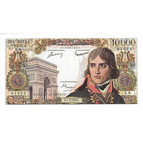 10000 Frs "Bonaparte" Plaqué À La Feuille D'argent Pure0