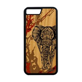 Coque En Bois Iphone 7 Plus Silicone Elephant Azteque Ganesh Dessin Marron Iphone 7 Plus