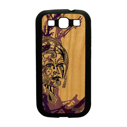 Coque Silicone Samsung Galaxy S3 En Bois Femme Case Violet Animal Ethnique Art A