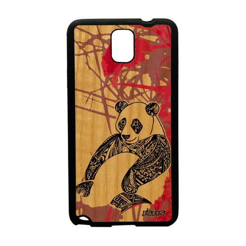 Coque En Bois Note 3 Silicone Panda Telephone Azteque Bamboo Rose Samsung Galaxy Note 3