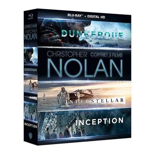 Christopher Nolan - Coffret 3 Films : Inception + Interstellar + Dunkerque - Blu-Ray + Digital Hd