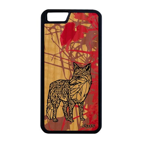Coque Pour Iphone 6 6s Plus En Bois Silicone Renard Ethnique Antichoc Rose Iphone 6 Plus Iphone 6s Plus