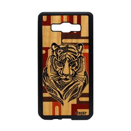 Coque Silicone Samsung Galaxy A5 En Bois Tigre Marron Housse Fauve Azteque Cube