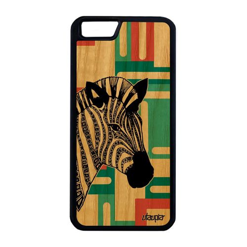 Coque En Bois Iphone 6 6s Plus Silicone Zebre Smartphone Cover Vert Case A