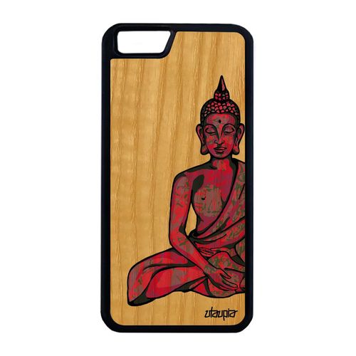 Coque En Bois Silicone Pour Iphone 6 6s Plus Bouddha Tibet Antichoc Rose A Iphone 6 Plus Iphone 6s Plus
