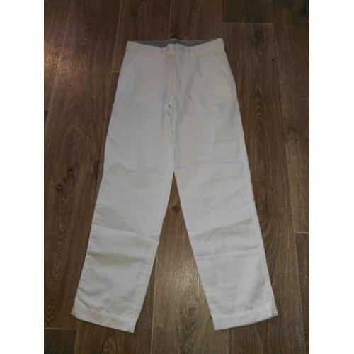 Pantalon Petit Bateau Coton 8 Ans Blanc