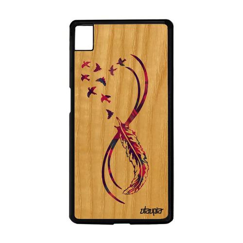 Coque En Bois Silicone Sony Xperia Z5 Infini Multicolore Souple Antichoc Violet