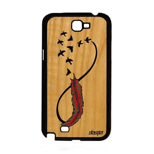 Coque Note 2 En Bois Silicone Infini Smartphone Femme Cover Rose Samsung Galaxy Note 2
