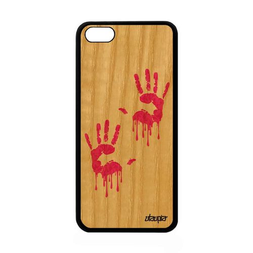 Coque Silicone Iphone 5c En Bois Empreinte Main Caoutchouc Deux Homme Rose Apple Iphone 5c