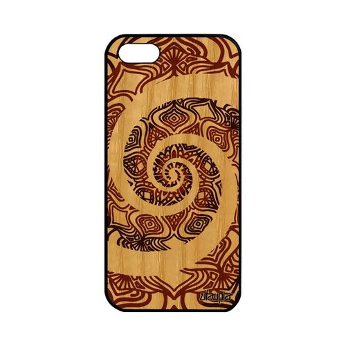 Coque En Bois Silicone Iphone 5 5s Se Mandala De Protection Marron Coloré Apple Iphone 5 Iphone 5s Iphone Se