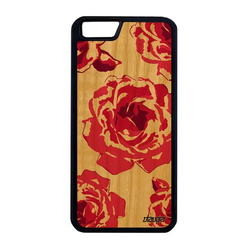 Coque Iphone 6 6s Plus En Bois Silicone Rose Fleur Amour Rose Romantique A Iphone 6 Plus Iphone 6s Plus