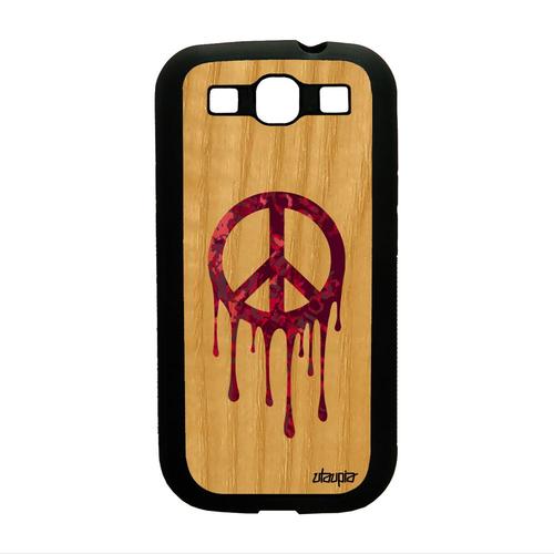 Coque En Bois Silicone Samsung Galaxy S3 Peace And Love Portable Violet Rasta De