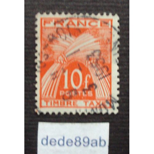 France.. Timbre Taxe Type Gerbes 10f Orange - 1945 - Oblitéré.