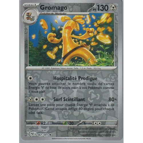 Carte Pokémon - Gromago - 067/091 - Holo-Reverse - Ev4,5 Destinée De Paldea Sous Sleeve - Choupine50