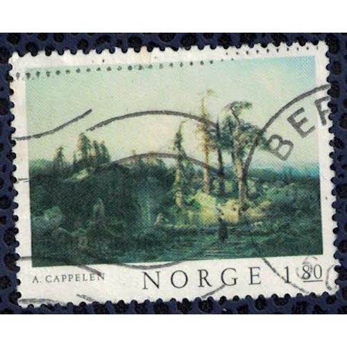 Norvège 1977 Oblitéré Used Peinture Paysage Arbres Su