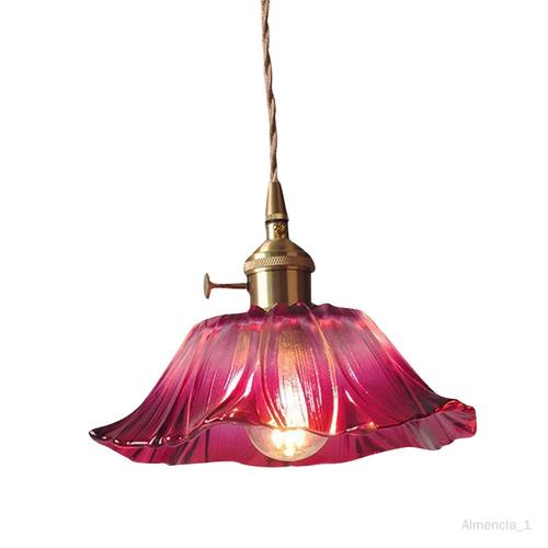 Fleur Pendentif Lumière Led Pendentif Lumière De Luxe Décoratif Fleur Lustre Pour Chevet Bar Comptoir Violet Petit