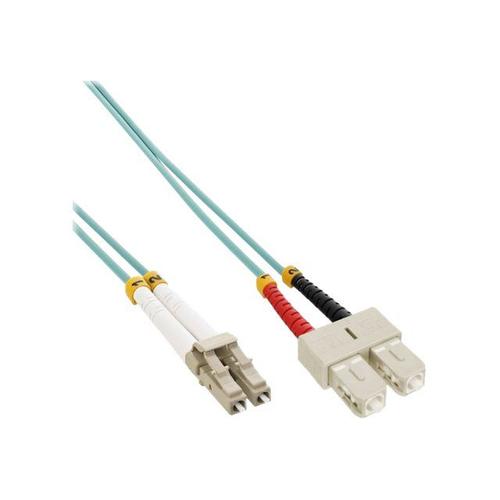 InLine - Cordon de raccordement - LC multi-mode (M) pour SC multi-mode (M) - 25 m - fibre optique - duplex - 50 / 125 microns - OM3 - sans halogène - turquoise