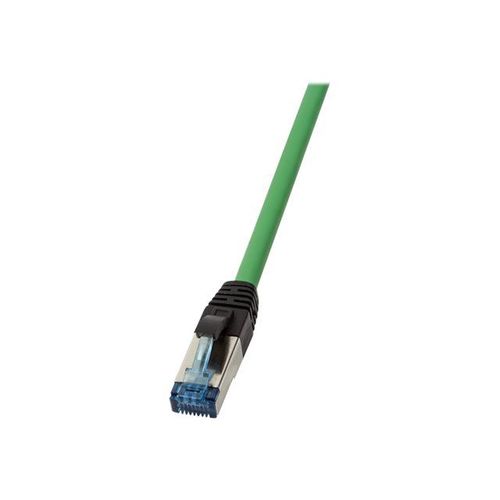 LogiLink PrimeLine - Cordon de raccordement - RJ-45 (M) pour RJ-45 (M) - 15 m - SFTP - CAT 6a - sans halogène, extérieur, sans crochet - vert