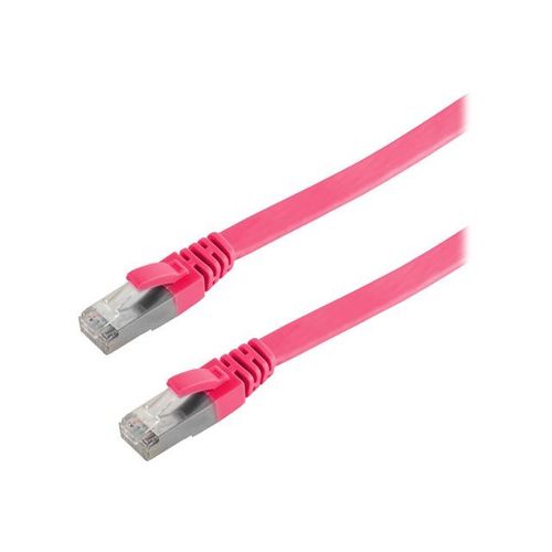 Helos Slimline - Cordon de raccordement - RJ-45 (M) pour RJ-45 (M) - 7.5 m - U / FTP (Paire torsadée blindée) - CAT 6a - moulé, sans crochet, plat - magenta