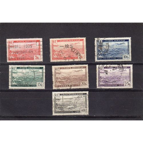 Timbres De Poste Aérienne D'algérie (Avion Survolant La Rade D'alger)