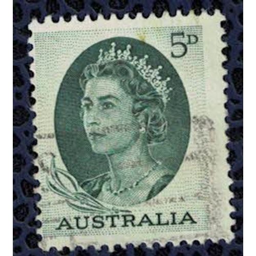 Australie 1963 Oblitéré Used Queen Elizabeth Ii Reine Vert Foncé Su