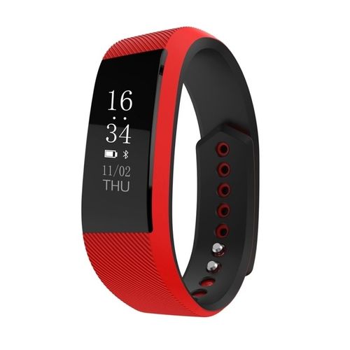Bracelet Sport Android Iphone Montre Connectée Réveil Météo Sms Rouge