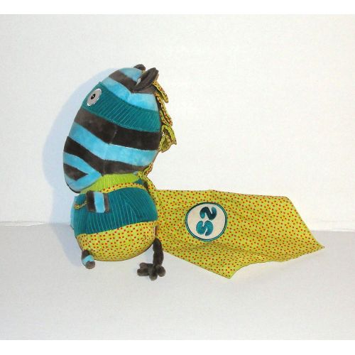 Zebre Ze Super Zeros Peluche Doudou Zebre Rayé Bleu Avec Cape 23 Cm