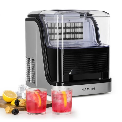 Klarstein Kristall Machine À Glaçons 15kg En 24h - Fabrique Avec Réservoir 2,5l - 2 Tailles De Cube De Glace Cristal Au Choix