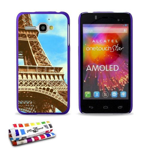 Coque Case Alcatel One Touch Star Tour Eiffel Contour Violet Silicone Rigide (Tpu)