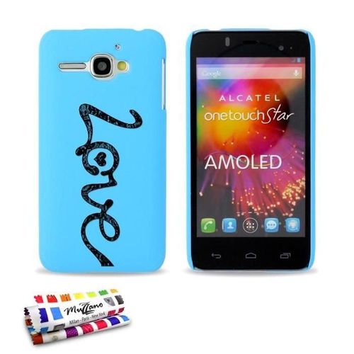 Coque Case Alcatel One Touch Star Love Contour Bleu Silicone Rigide (Tpu)