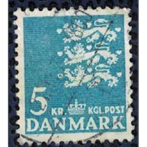 Danemark 1946 Oblitéré Used Coat Of Armes Blason Lions Animaux Héraldiques Bleu Clair Su