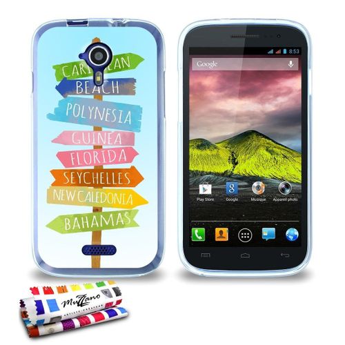 Coque Case Wiko Cink Five Beach Signs Contour Transparent Silicone Rigide (Tpu)
