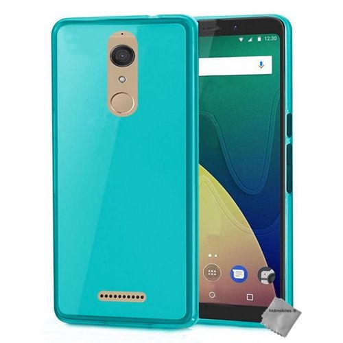 Housse Etui Coque Pochette Silicone Gel Fine Pour Wiko View + Film Ecran - Bleu