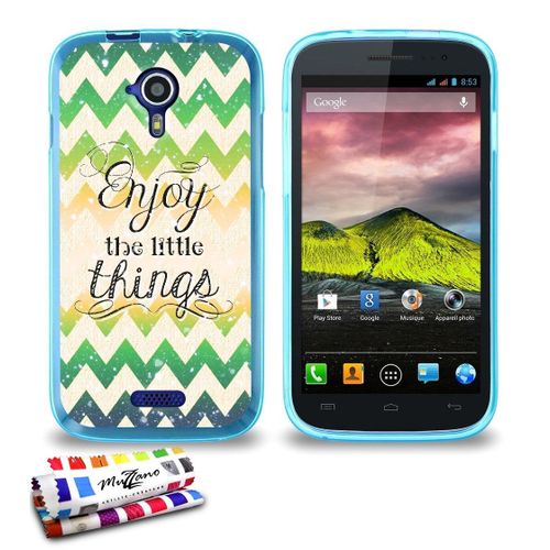 Coque Case Wiko Cink Five Enjoy 2 Contour Bleu Silicone Rigide (Tpu)