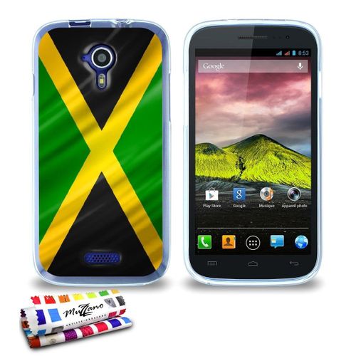 Coque Case Wiko Cink Five Drapeau Jamaique Contour Transparent Silicone Rigide (Tpu)