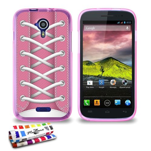 Coque Case Wiko Cink Five Tennis Rose Pastel Contour Rose Silicone Souple (Tpu)