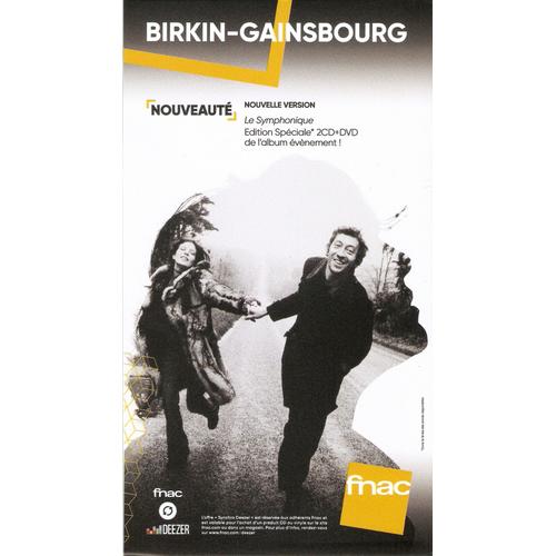 Plv 14x25cm Cartonnée Rigide Jane Birkin Serge Gainsbourg Symphonique Collector / Magasins Fnac 2017