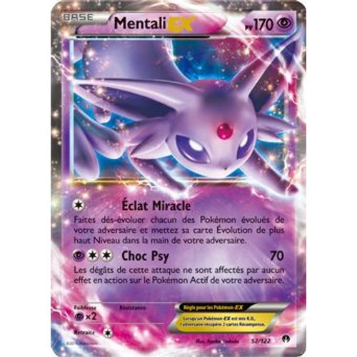 Carte Pokémon 52/122 Mentali Ex 170 Pv Xy - Rupture Turbo Fr