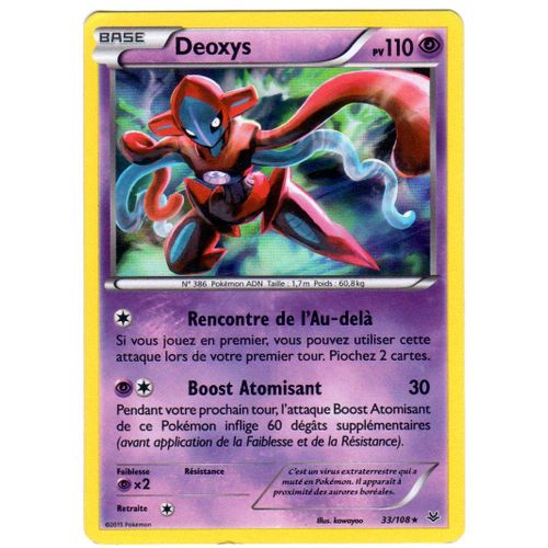 Deoxys 33/108 Holo Carte Pokemon Xy Ciel Rugissant Francaise 