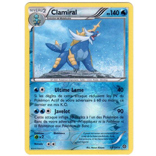 Carte Pokémon 32/114 Clamiral 140 Pv - Reverse Xy - Offensive Vapeur Neuf Fr