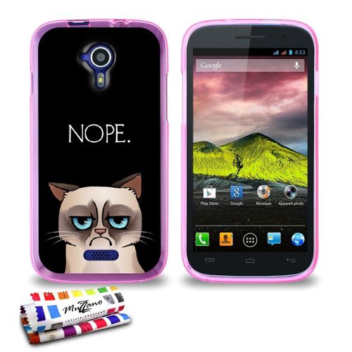Coque Case Wiko Cink Five Nope Contour Rose Silicone Souple (Tpu)