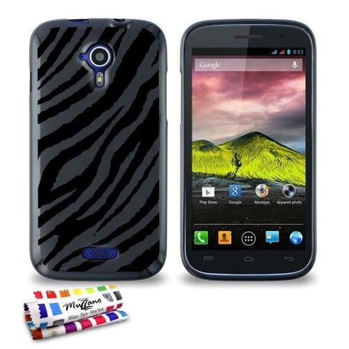 Coque Case Wiko Cink Five Zebre Contour Noir Silicone Souple (Tpu)