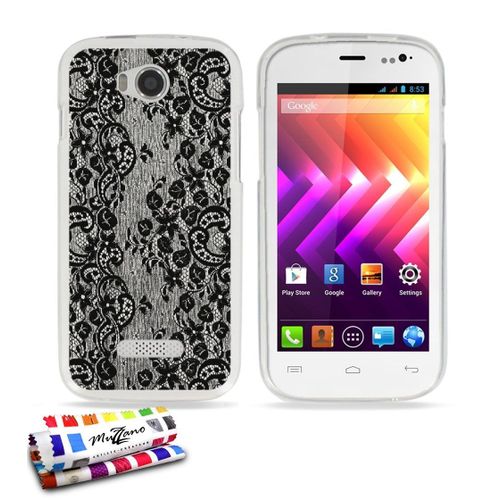 Coque Case Wiko Iggy Dentelle Noire Contour Transparent Silicone Souple (Tpu)
