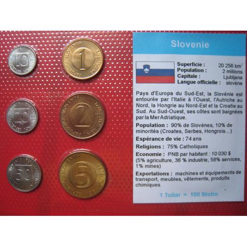 Lot De 6 Pièces De Monnaies Slovénie Avant L'euro - 1992/93