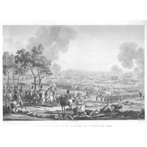Rare Gravure Carle Vernet Campagne D'allemagne Bataille De Wagram 27 Juillet 1809 Napoleon Bonaparte 1840
